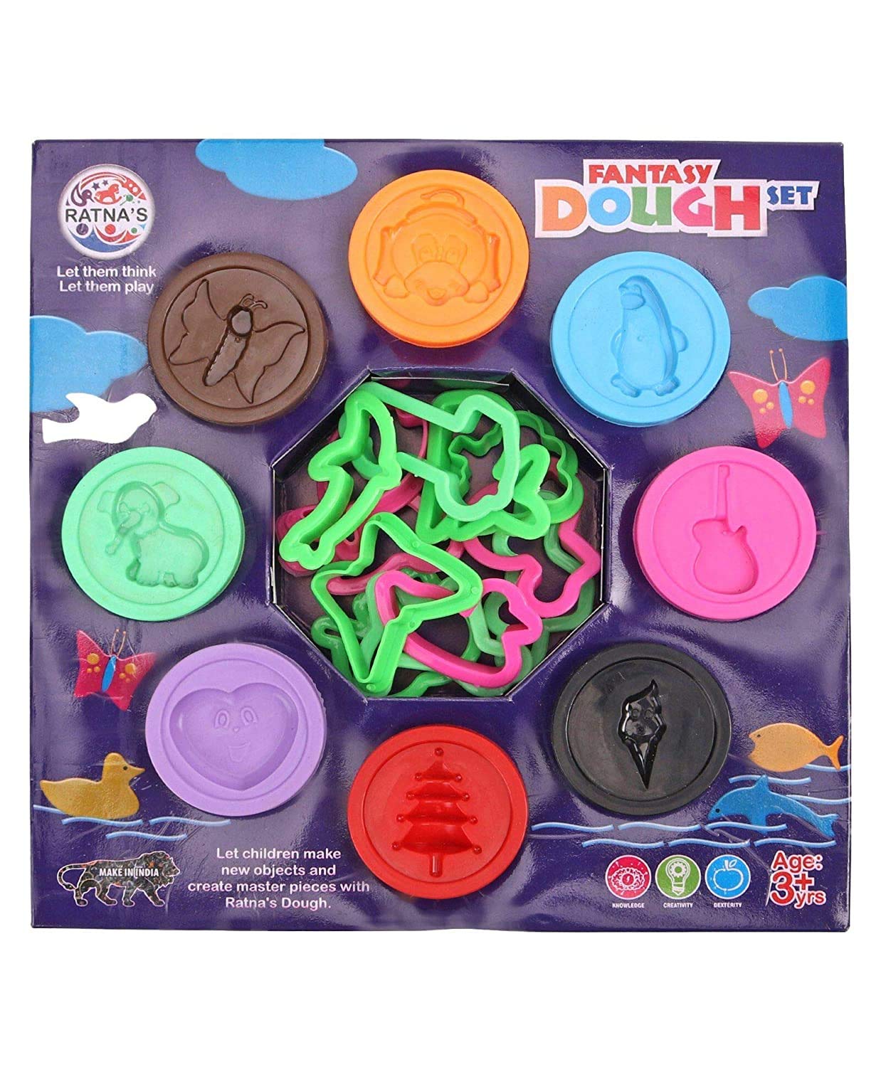 Momai Fantasy Dough Clay Set 8 Cans Of Dough 12 Moulds For Kids