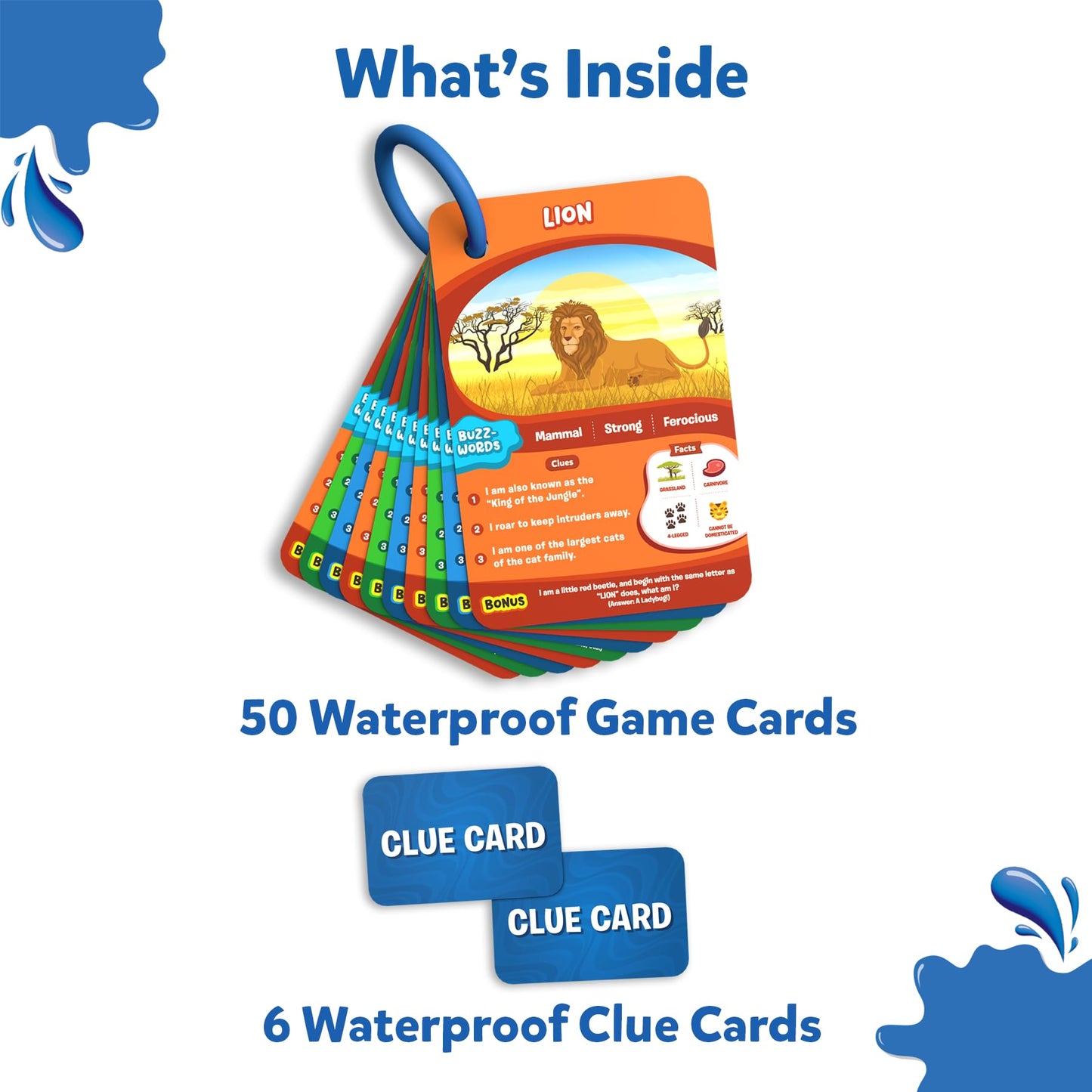 Skillmatics Guess in 10 Animal Planet Card Game - Waterproof, Educational Fun for Ages 6+, Multicolor, Model SKILL594GSAP