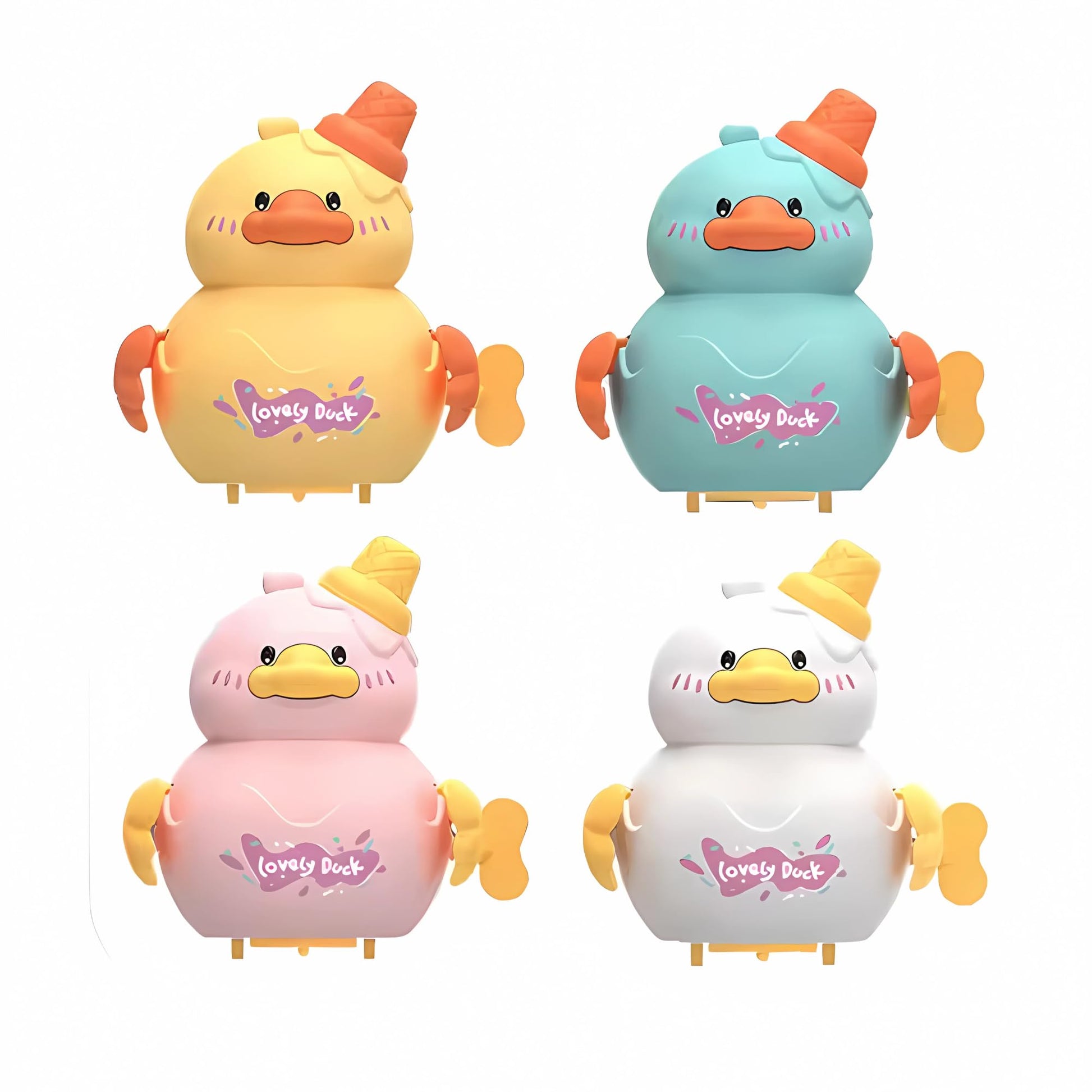 Crackles Wind-Up Duck - Mini Clockwork Animal That Walks And Flaps Wings - No Battery Cute Baby Toy, Return Gift, Crawling Toy F