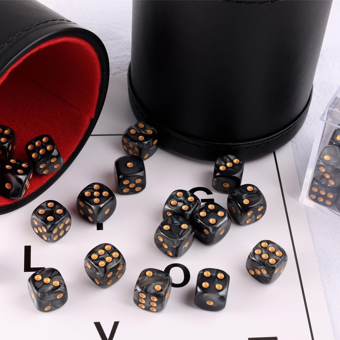 36 Pieces 12mm 6 Sided Mini Dice Set,Pearl Pattern D6 Game Dice Set,6 Sided Standard Game Dice for Board Games Dice Games Classr