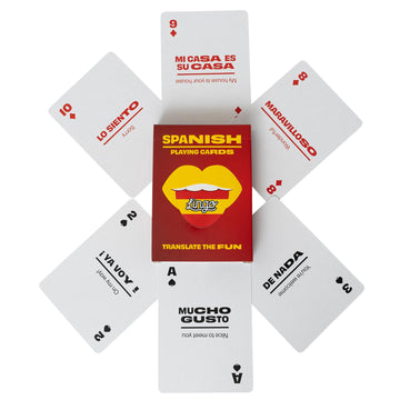 Spanish Lingo Playing Cards | Travel Flashcards | Learn Spanish Vocabulary In A Fun & Easy Way | 52 Essential Translations