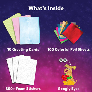 Skillmatics Art & Craft Activity - Foil Fun Card Making Set, No Mess Art For Kids, Craft Kits & Supplies, Diy Creative Activity, Gifts For Girls & Boys Ages 4, 5, 6, 7, 8, 9