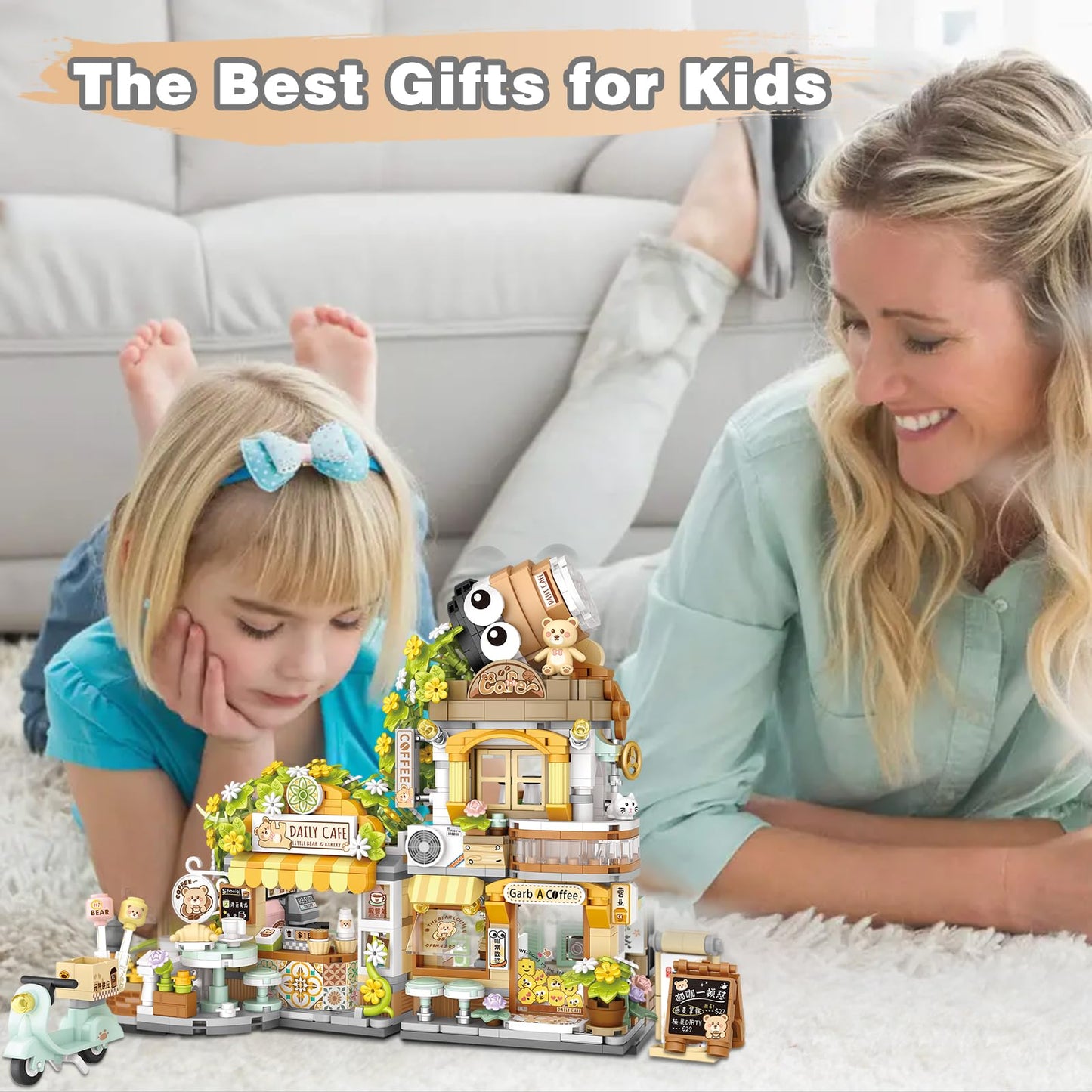 Yoxindax Streetscape Cafe Mini Building Set, 1770 Pcs Mini Brick Building Cafe Set (For Boys Girls 6+)