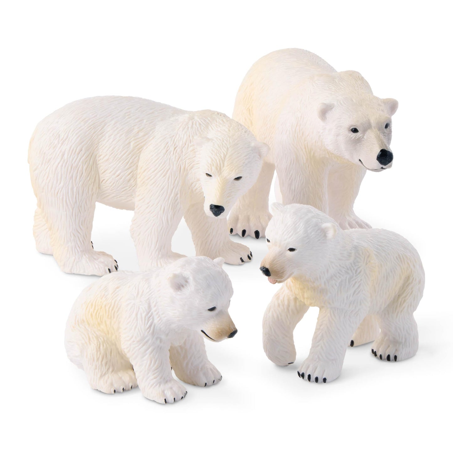 Terra By Battat – Polar Bear Family - 4 Pcs Polar Bear Animal Toys For Kids 3-Years-Old & Up