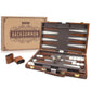 Amerous Backgammon Set, 15 Inches Classic Board Game With Leather Case, Folding Board, Gift Package, Portable Travel Strategy Backgammon Game Set For Adults, Kids (Medium, Brown)
