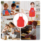 Kuuqa 24 Pack Kids Art Aprons Bulk Red Children Painting Aprons Art Smocks For Craft Kitchen Classroom Painting Party Supplies
