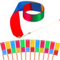 Hiunicorn 12Pcs Rainbow Dance Ribbons Party Favors For Girls Rhythmic Gymnastics Ballerina Birthday Party Streamers Decoration, Kids Circus Carnival Ribbon Silks Sticks Wands