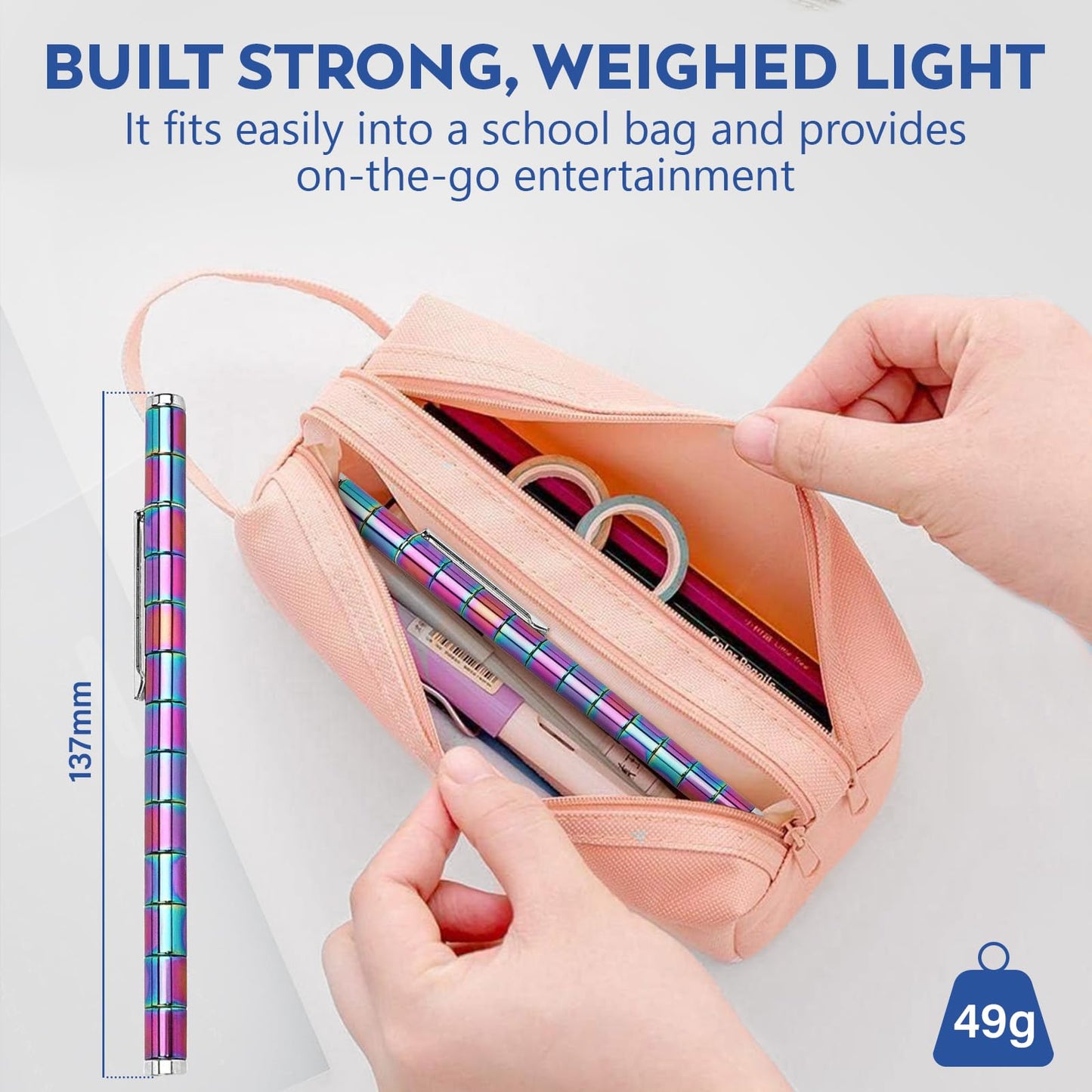 Magnetic Fidget Pen - Multifunctional Writing Tool & Spinner Magnet Toy,13 Magnetic Colorful Rings Figette Figit Pens Ideal Offi