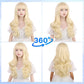 Wavelnm Kids Blonde Wigs Light Blonde Wavy Curly Child Wig Long Wavy Wig For Girls Blonde Wig With Bangs Synthetic Wig With Wig