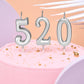 PHD CAKE 10-Pieces Silver Numeral Birthday Candles, Cake Numeral Candles Number 0-9 Glitter Cake Topper Decoration for Birthday,