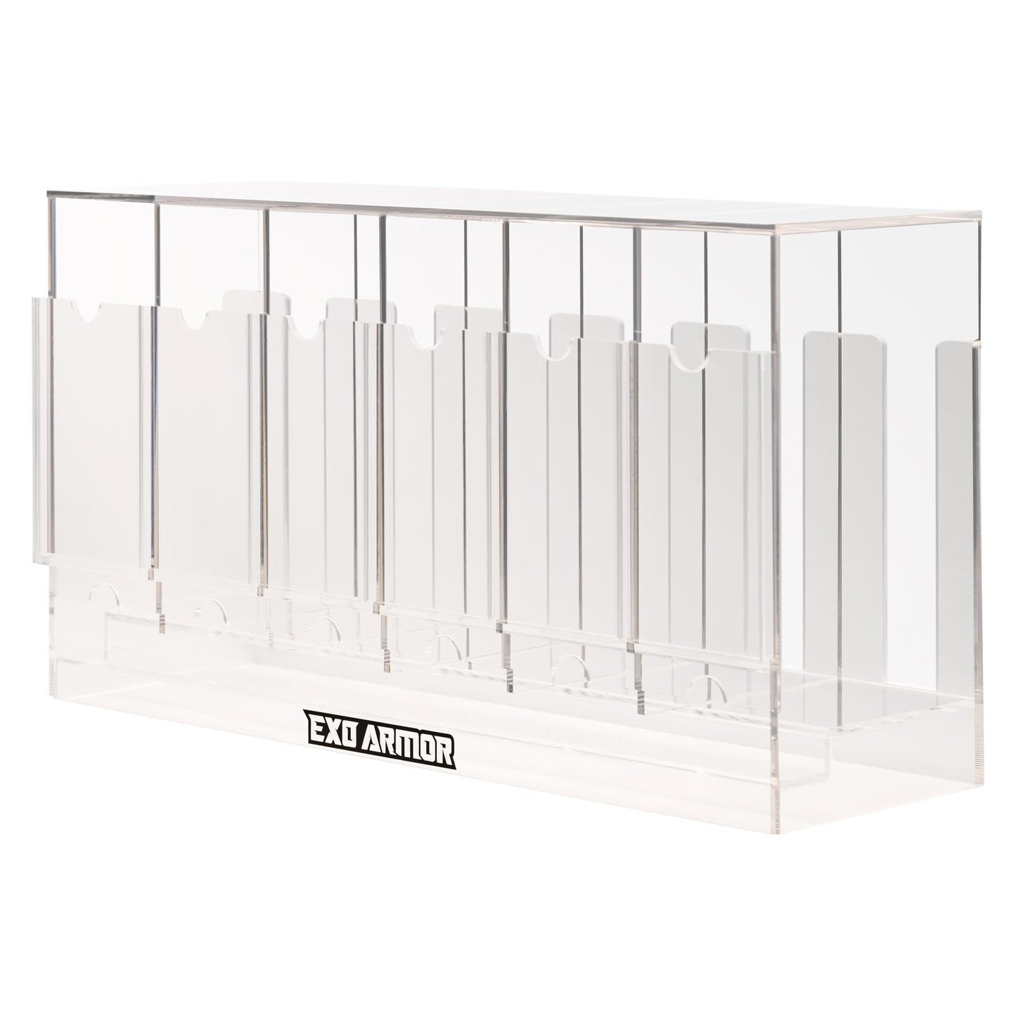 Exo Armor Acrylic Dispenser 6 Slot Booster Pack Holder - Transparent, Compatible with Pokemon, MTG, Yugioh, Sports Cards