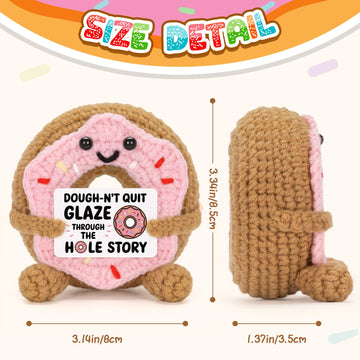 A Aifamy Funny Positive Doughnut, Emotional Cute Crochet Potato Partner Toy With Positive Card Cheer Up Funny Gifts For Best Fri