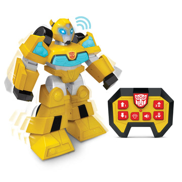 Jam'N Hasbro: Transformers Rescue Bots Academy: Bumblebee Rc Robot - 12'' Walking Transformer, Lights & Sounds, Radio Controlled