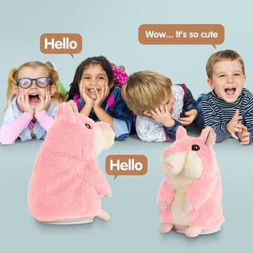 Sanjoin Kids Toddler Toys For Ages 2-4, Talking Hamster Repeats What You Say, Interactive Plush Repeating Toy For 2 3 4 5 6 8 Year Old Boy Girl Birthday Gift (Pink)