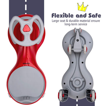 Baby Joy Wiggle Car For Kids, Swing Car With Led Flashing Wheels, No Batteries, Gears Or Pedals, Uses Twist, Turn, Wiggle Movement To Steer, Ride-On Toy For Boys Girls 3 Year Old And Up (Red)