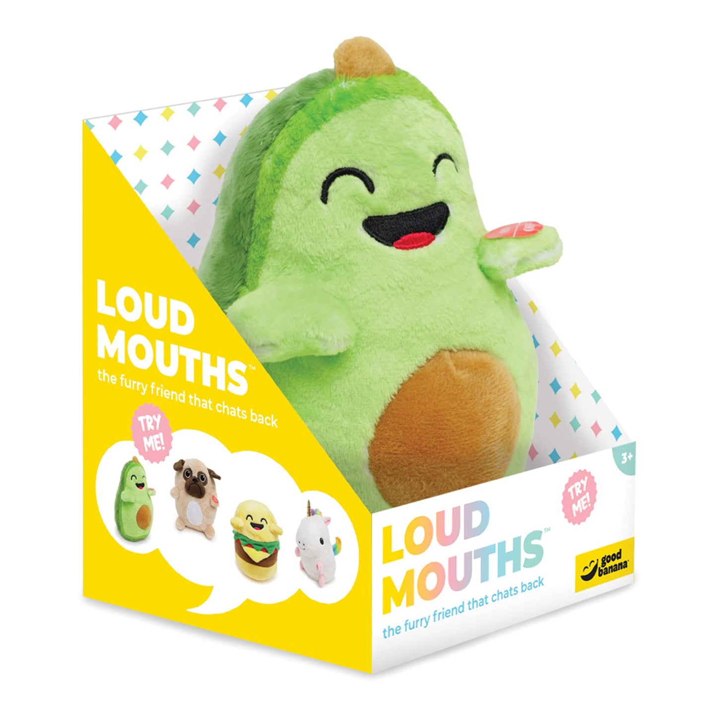 Good Banana Avocado Loud Mouth - Talking Collectible Plush With Voice-Changing Effect, Multi