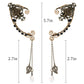 Renaissance Fairy Elf Ear Cuffs - Handmade Vintage Bronze Tree Elf Earrings With Black Crystal Non Piercing Metal Ear Clip Elven Ear Wraps For Women Christmas Halloween Renfaire Party Accessories