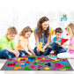 WATINC 64Pcs Preschool Shapes Teaching Felt Board Story Set 3.5 Ft Colorful Montessori Teacher Aide Tangrams Storytelling Flanne