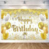 Gold Birthday Paty Backdrop Gold Happy Birthday Banner Gold Photography Background For Home Decorations Party Supplies 70.8 X 47