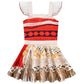 Aovclkid Girls Princess Costume Birthday Party Dress Halloween Cosplay Outfits With Accessories(4T,Red)