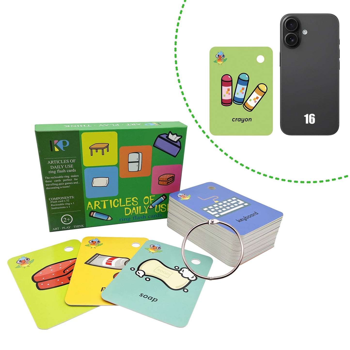 Toddler Flash Cards,Kids Learning Articles Of Daily Use Flash Card For Toddlers,Sight Words With Pictures Flash Cards 2-6 Years