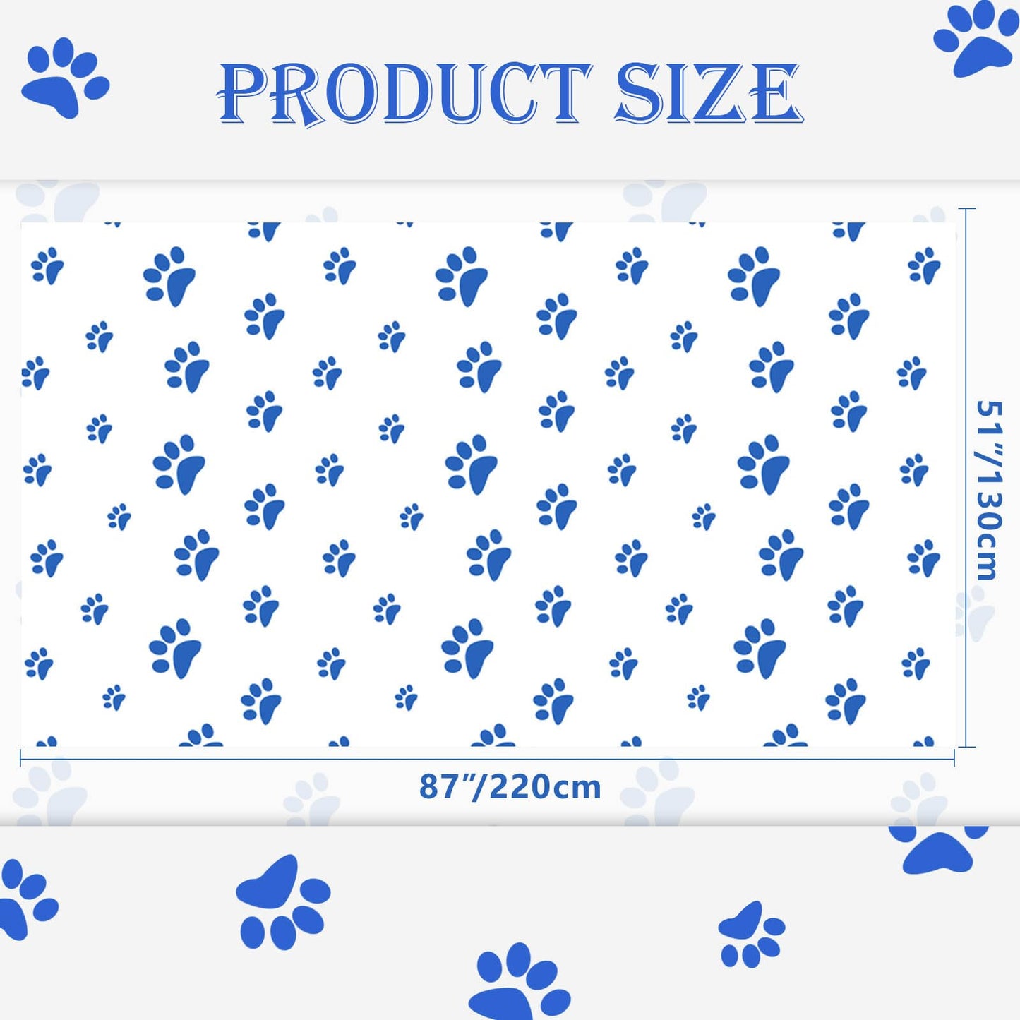 QUERICKY 4 Pack Puppy Paw Print Tablecloths, 51x87 Plastic Disposable Table Cover for Pet Themed Party Decorations for Cat Dog
