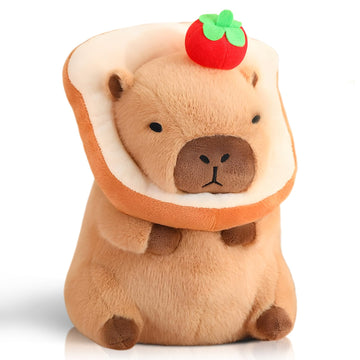 Nxnynz Cute Capybara Plush With Bread Kawaii Soft Apple Capybara Stuffed Aniamls Capybara Plush Toys Hugging Gifts Kids Girls Bo