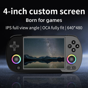 FINGEREVO RG40XXH Handheld Game Console 4.0-in 640 * 480 IPS Screen 3200mAh 64Bit System Black