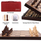 Rinten Magnetic Wooden Chess Set 15'' Folding Chess Board  Portable Travel Chess Set Games with Chessboard Bag  Beginner Chess Set for Tournament Professional Beginner
