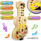 Wooden Montessori Musical Busy Board For Toddlers For 3-5 Year-Old With Mechanical Turner, Colorful Bulbs, Switches, Buttons - E