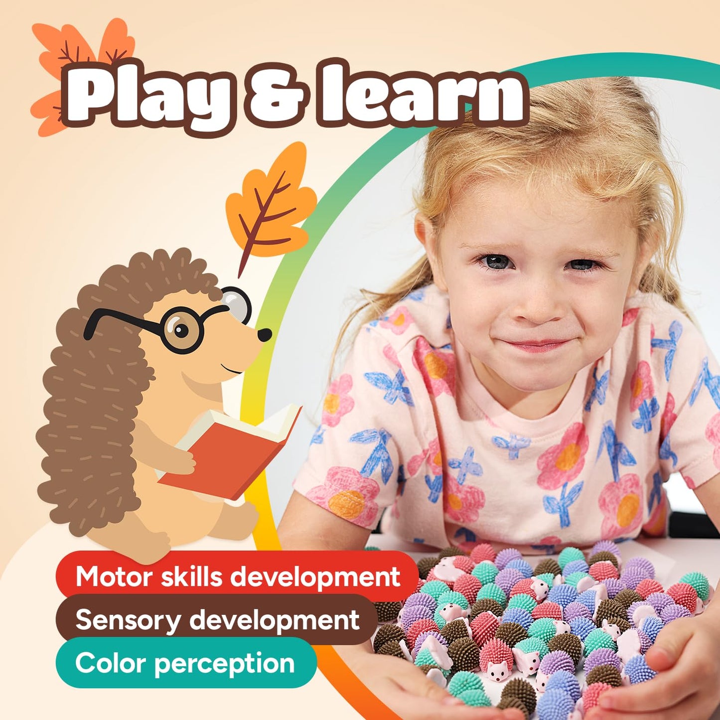 Entervending Hedgehog Toy Figurines - Wild Life Animal Figures in Gift Box - 30 Pcs - Figurines Party Favors for Kids - Cake Top