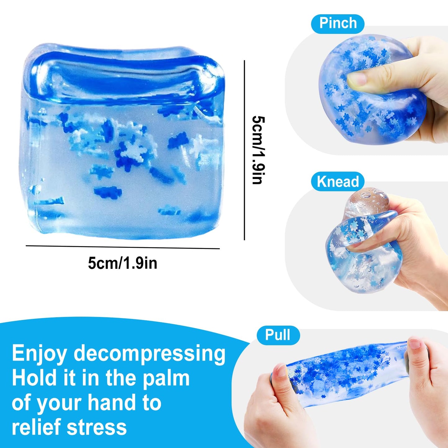 Rytopt 2 Pcs Stress Balls For Kids And Adults, Stress Cube Fidget Toys, Sensory Toys, Enhanced Grip Strength Squeeze Toys, Squar