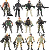 Liberty Imports 12 Pack: US Military Toy Soldiers Playset Army Men Action Figures with Realistic  Gear Combat Accessories for Kids Pretend Battle Play