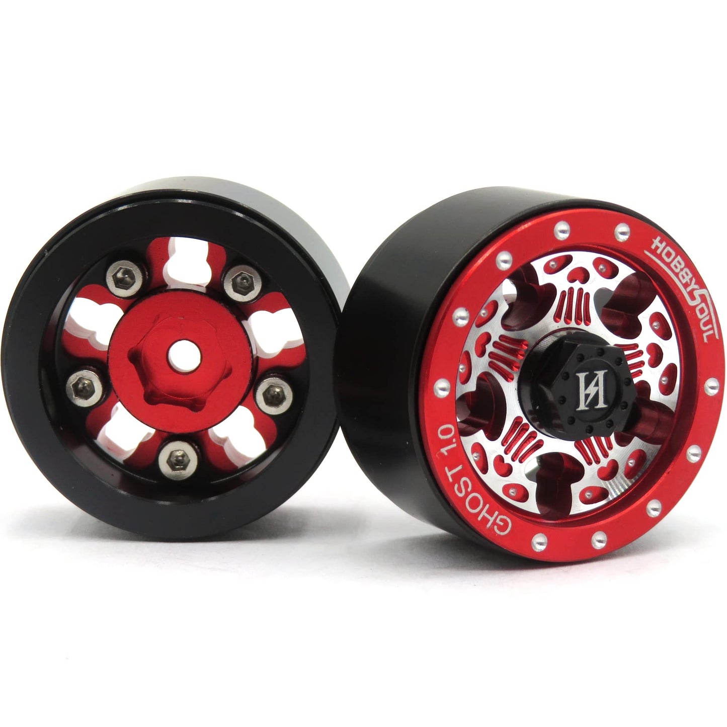 Hobbysoul 4Pcs 1.0 Wheels Weight 20G/Rim,1/24 Beadlock Wheels Rims For 1:24 Rc Crawler Axial Scx24 / Traxxas 1/18 Trx4M