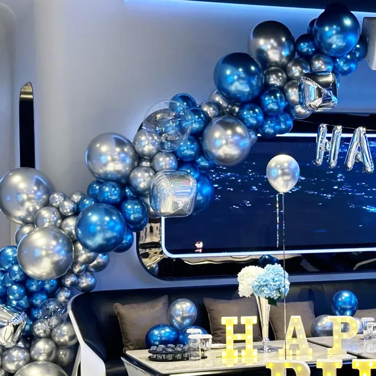 Voircoloria Metallic Blue Balloons, 66Pack 12Inch Chrome Blue Latex Party Balloons For Birthday Baby Shower Graduation Wedding G