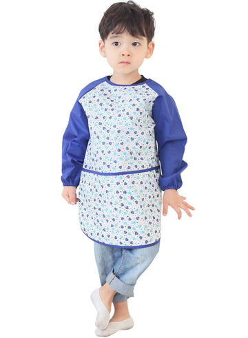 Plie Waterproof Kids Art Smocks 37 Colors (Age 1-10, S-XXL size), Blue Strawberry (25-XXL)