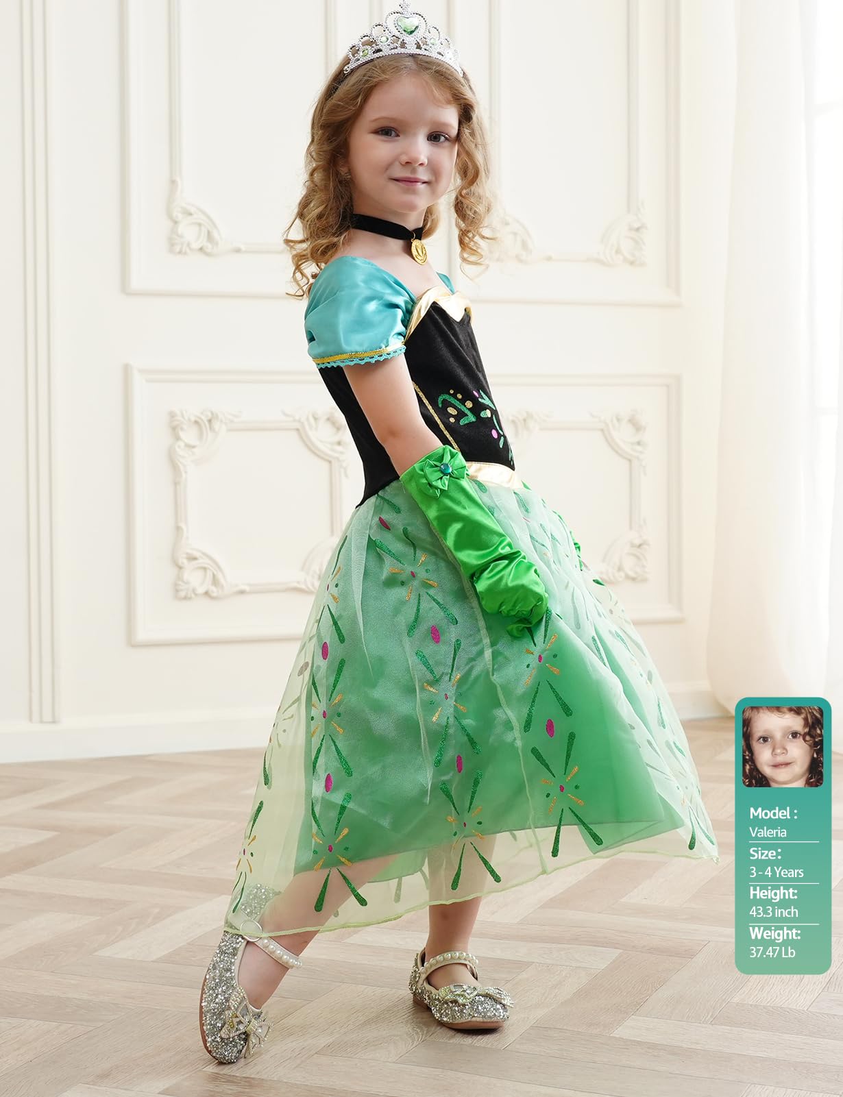 Sabbenia Princess Dresses For Girls Costume Birthday Halloween Cosplay Dress Up 3Y