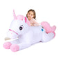 Ikasa Giant Unicorn Stuffed Animal Plush Toy,Large Cute Jumbo Soft Toys,Huge Big Size Plushy Fluffy Fat Oversized Plushie,Gifts For Kids Girls Boys Girlfriend (White, 43 Inches)