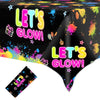 1 Pack Let'S Glow Tablecloth- Neon Party Table Cover, Disposable Plastic Rectangle Glow In The Dark Table Cloth For Neon Black Light Glow Party Table Decorations And Party Supplies, 51 X 86 Inch