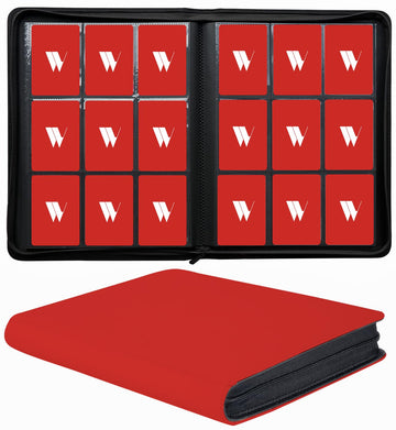 enhanced 9-Pocket Zippered Trading Card Binder  540 Pockets Double-Sided Side-Loading Card Organizer Album  PU Leather Card Holder Protector for MTG  TCG  Sports Cards (Red)