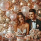 Metallic Rose Gold Balloons,100 Pcs 12 Inch Metallic Rose Gold Latex Balloons, Metallic Rose Gold Balloons For Party Decoration,