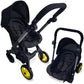 Baby Doll Car Seat Stroller Combo  Convertible 2 in 1 Doll Stroller and Car Seat for Kids  Fits Up to 20 Dolls  Play Toy B