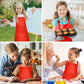 Bouiexye 5 Pack Kids Apron Adjustable Children Apron with 2 Pockets Children Chef Painting Aprons for Cooking Baking Painting Cr