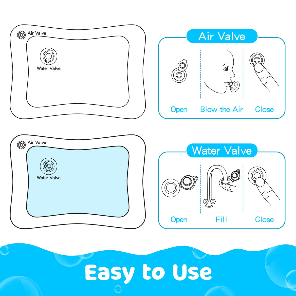 MyPool Inflatable Tummy Time Water Mat for Babies