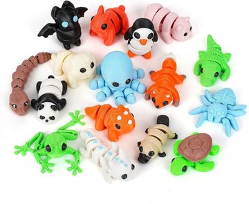 Shuwnd Mini Animals Figures Set,3D Printed Little Animals Articulated Flexible Fidget Toy,Easter Egg Fillers,Tiny Animals Figurines Exquisite Cute Pet Toy.
