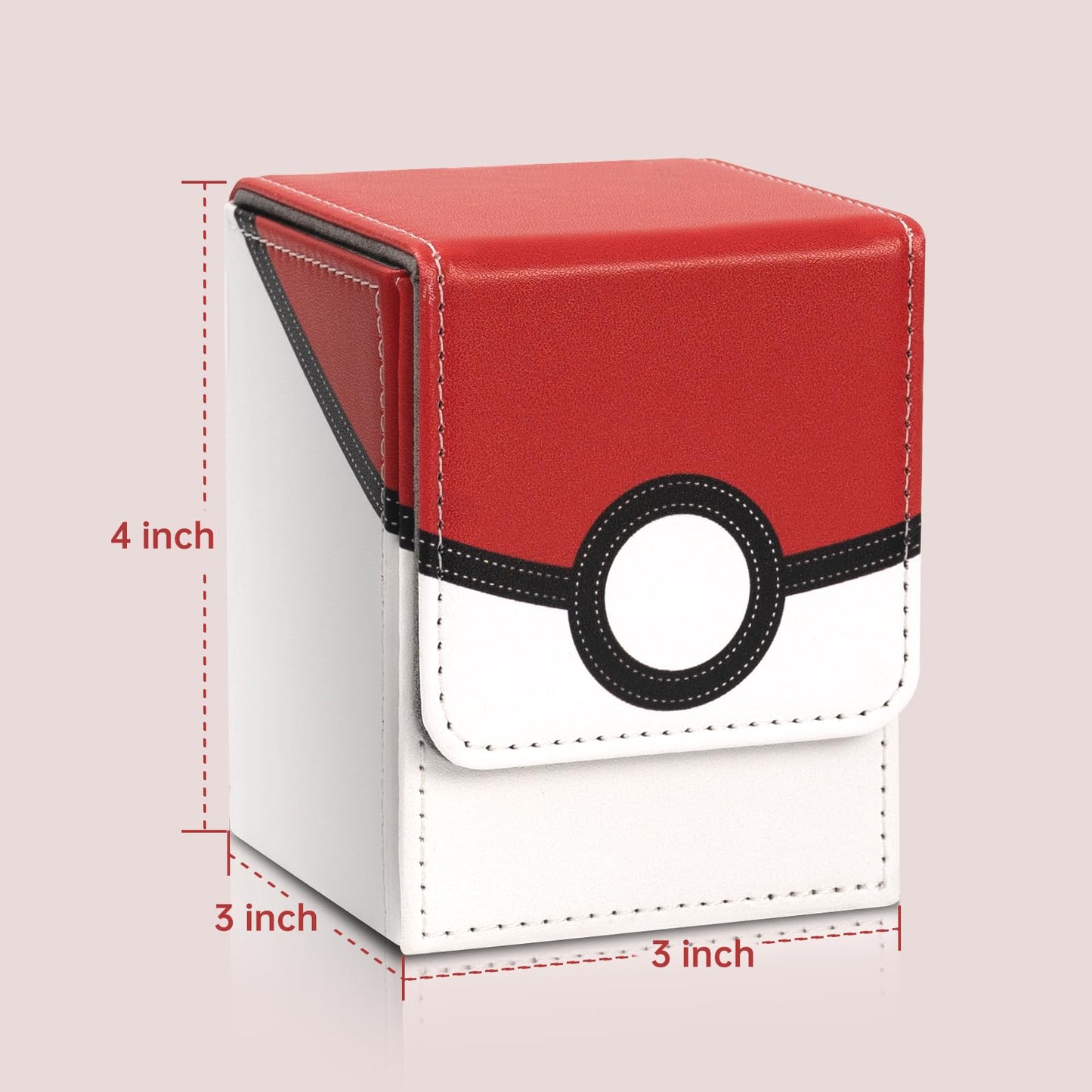 awedsu Collectible Trading Card Case - Magnetic Deck Box Holder for 100 Cards, Pink-White Storage Box