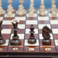 Handmade European Wooden Chess Set With 16 Inch Board And Hand Carved Chess Pieces
