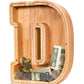 Summidate Wooden Letter Piggy Bank| Piggy Bank For Boys Girls Toddler| Alphabet D Money Bank| Coin Bank Birthday Gift For Kids|2024 Graduation Money Box (D)