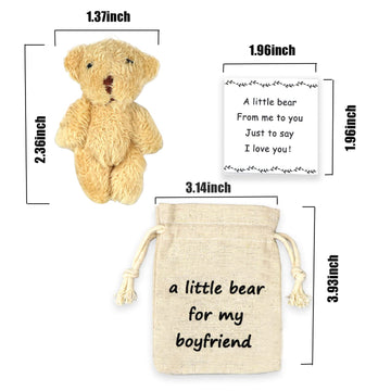 Luokifur Pocket Bear Boyfriend Long-Distance Teddy Bear I Love You Gift Couple Long-Distance Relationship Gift (Boyfriend)