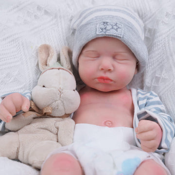 Babeside Reborn Baby Dolls Loulou 16'' Platinum Full Silicone Baby Doll Realistic-Newborn Baby Dolls That Look Real Sleeping Baby Doll For Kids & Toddlers